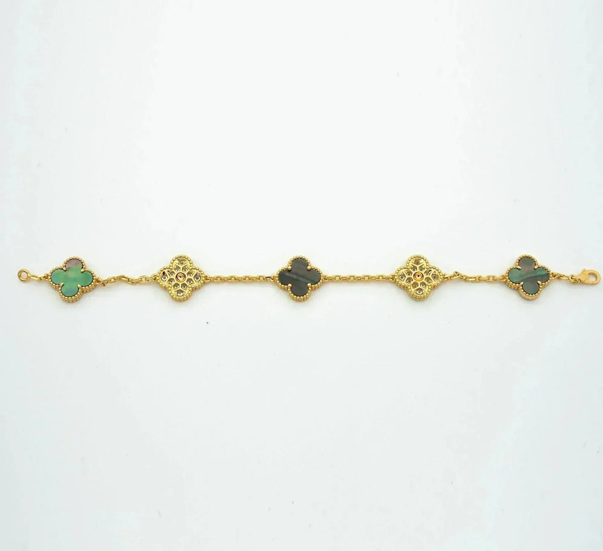 VCA CLOVER 5 MOTIF GRAY MOP BRACELET COLLECTION