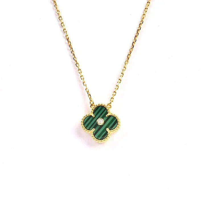 VCA CLOVER 15MM DIAMOND TURQUOISE NECKLACE