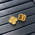 VCA CLOVER MEDIUM 1 MOTIFS TIGER EYE EARRINGS