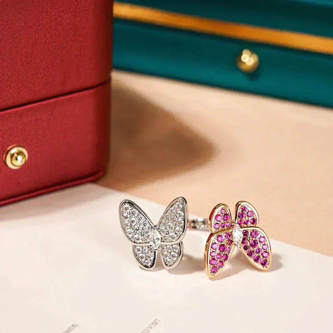 VCA TWIN BUTTERFLY DIAMOND RING