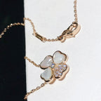 VCA CLOVER MOP DIAMOND ROSE GOLD NECKLACE