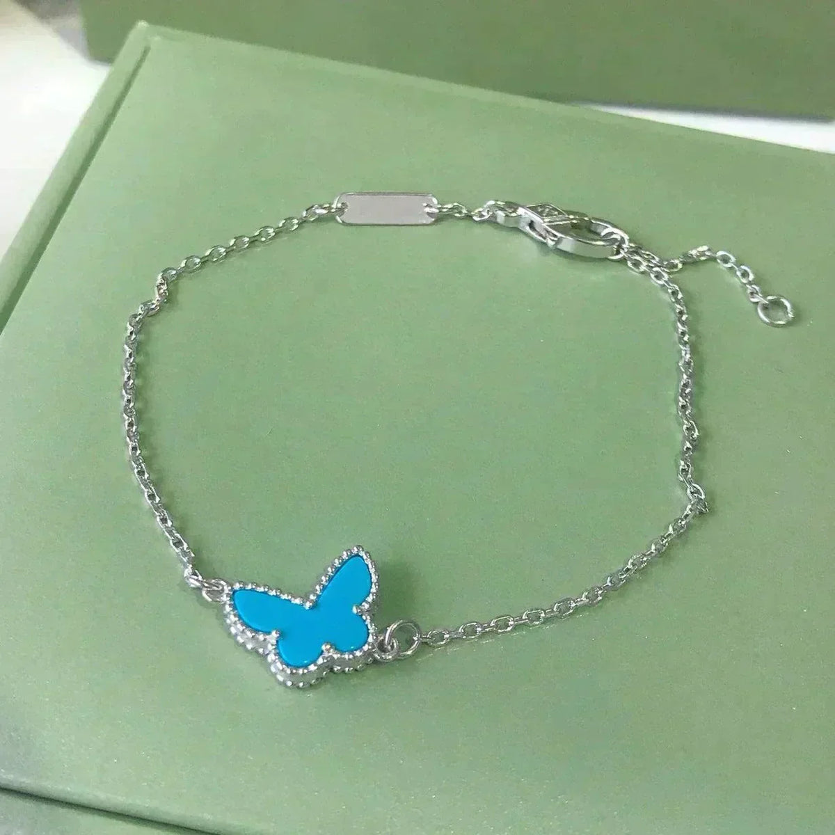 VCA BUTTERFLY TURQUOISE BUTTERFLY BRACELET SILVER