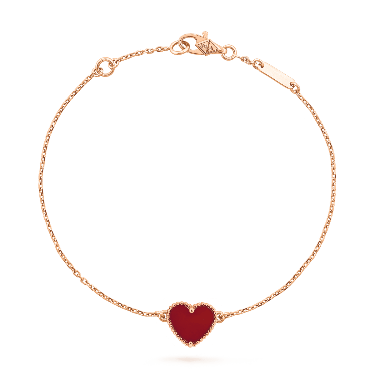 VCA HEART CARNELIAN PINK GOLD BRACELET