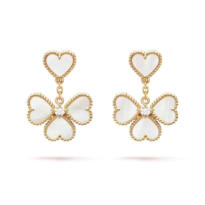 VCA CLOVER SWEET WHITE MOP EARRINGS
