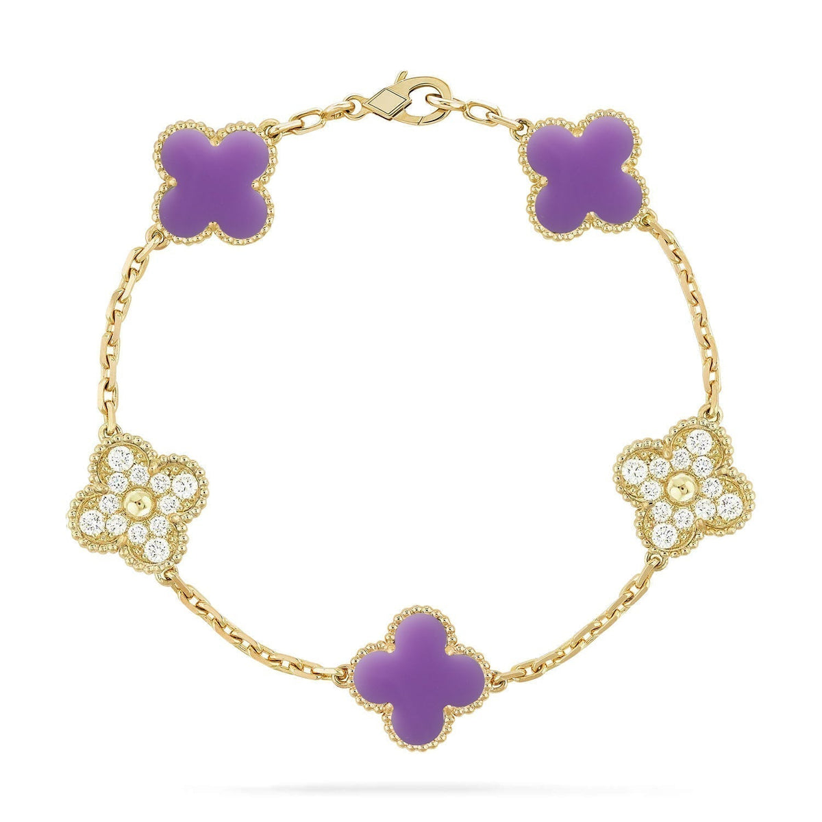 VCA CLOVER 5 MOTIF LIGHT PURPLE BRACELET COLLECTION