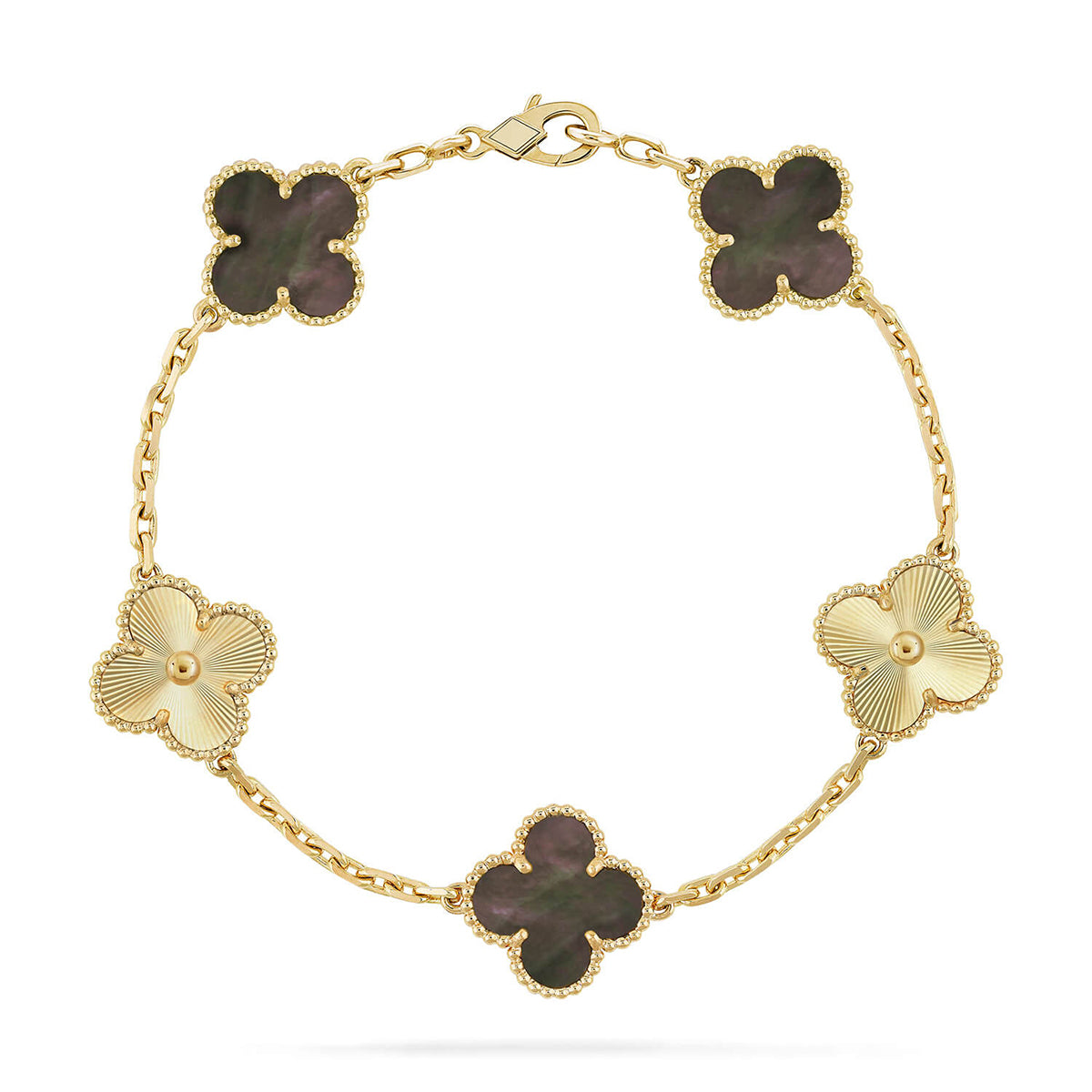 VCA CLOVER 5 MOTIF GRAY MOP BRACELET COLLECTION