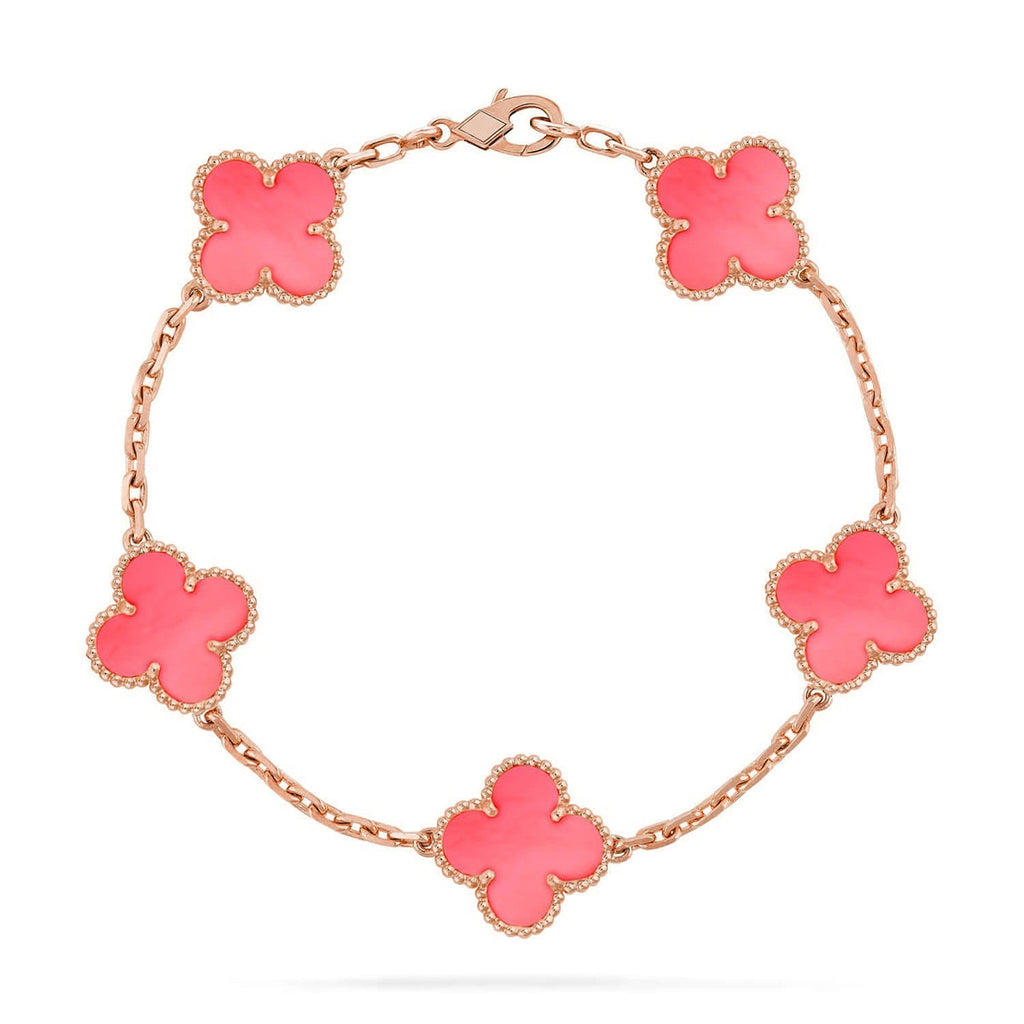 VCA CLOVER 5 MOTIFS PINK MOP BRACELET COLLECTION