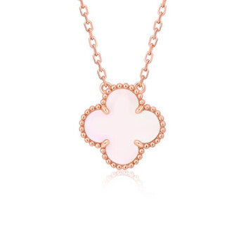 VCA CLOVER 15MM PINK MOTHER-OF-PEARL SINGLE FLOWER NECKLACE