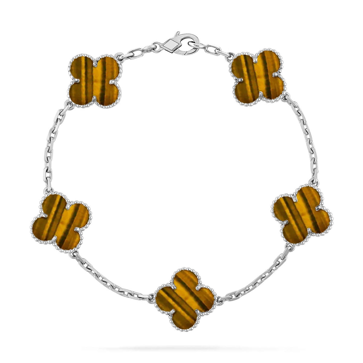 VCA CLOVER 5 MOTIFS TIGER EYE BRACELET COLLECTION