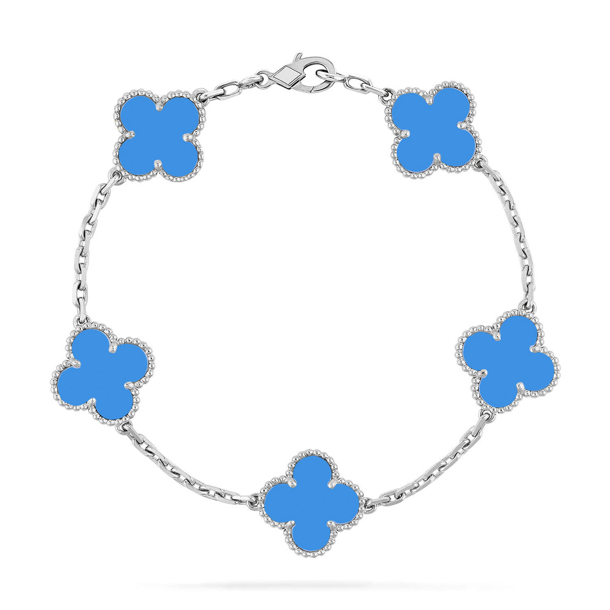 VCA CLOVER 5 MOTIF BLUE AGATE BRACELET COLLECTION
