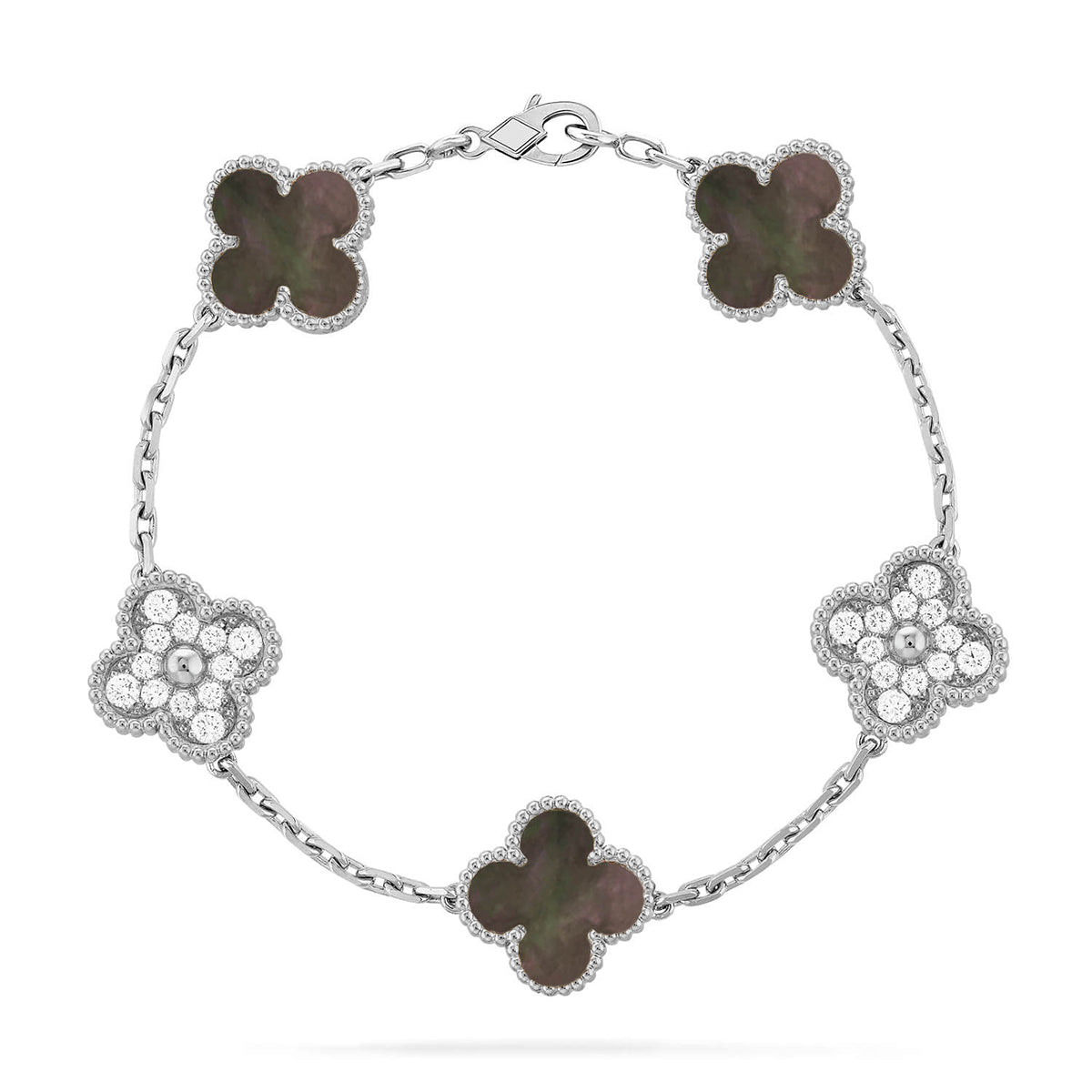 VCA CLOVER 5 MOTIF GRAY MOP BRACELET COLLECTION