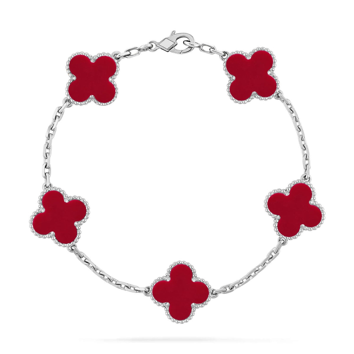 VCA CLOVER 5 MOTIF RED CORNELIAN BRACELET COLLECTION