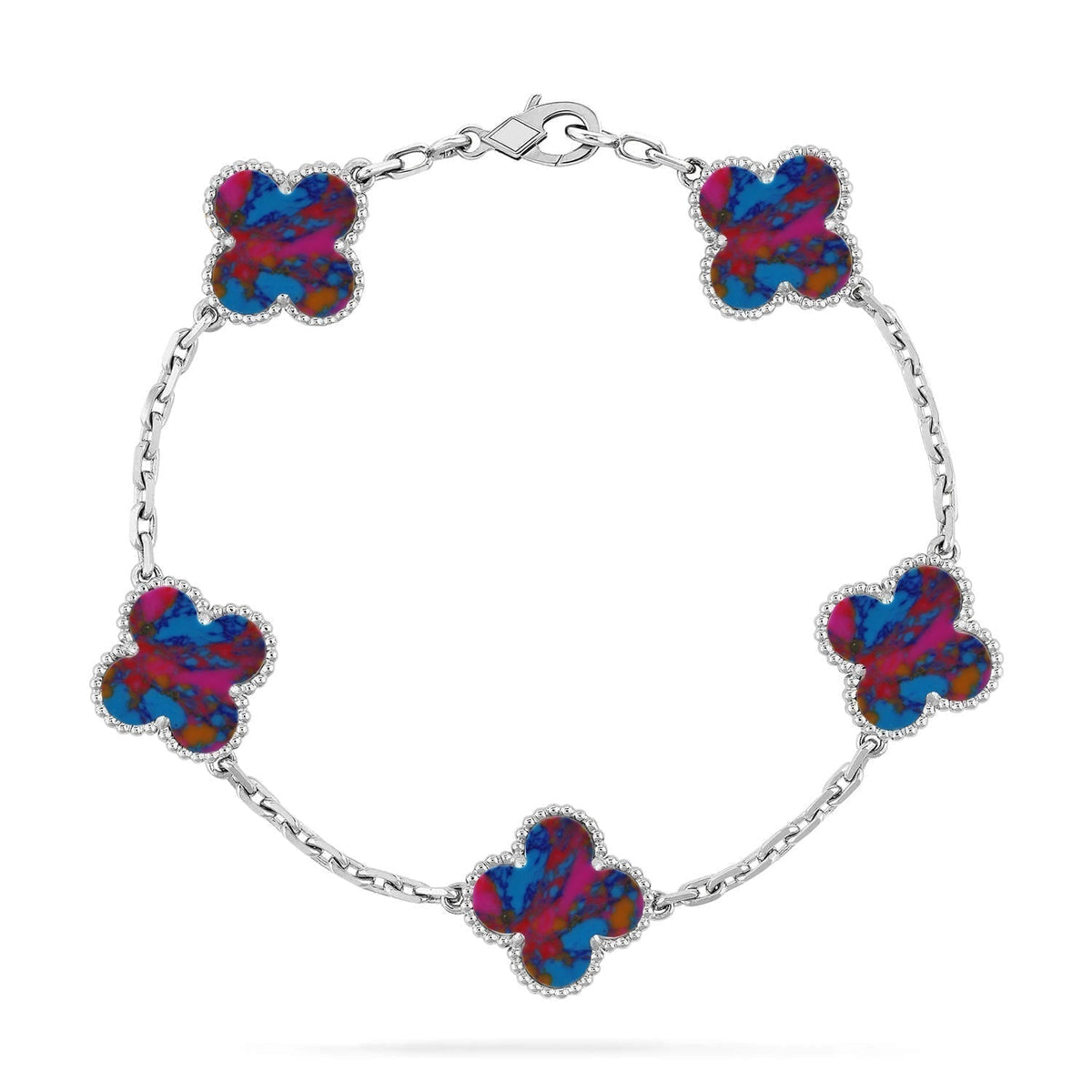 VCA CLOVER 5 MOTIF COLOR GEMSTONES BRACELET COLLECTION