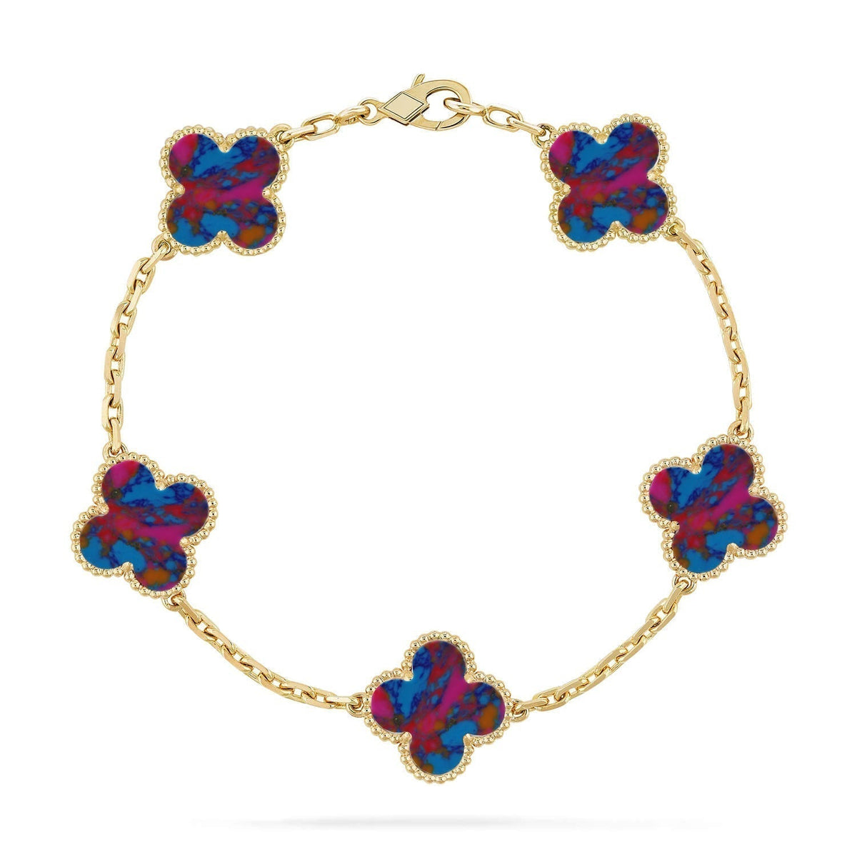 VCA CLOVER 5 MOTIF COLOR GEMSTONES BRACELET COLLECTION