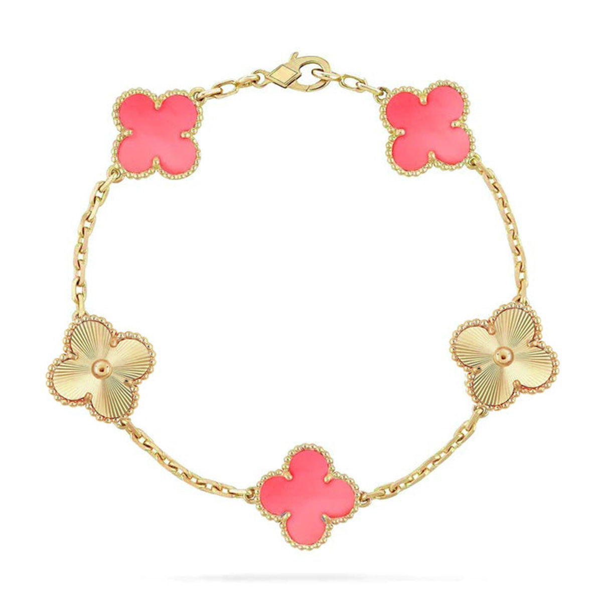 VCA CLOVER 5 MOTIFS PINK MOP BRACELET COLLECTION