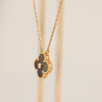 VCA CLOVER 15MM DIAMOND AND MOTHER-OF-GREY NECKLACE