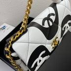 chanel-19-fanric-printed-flap-bag-medium Shoulder
