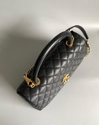chanel-medium-flap-bag-black-with-coco-handle Shoulder