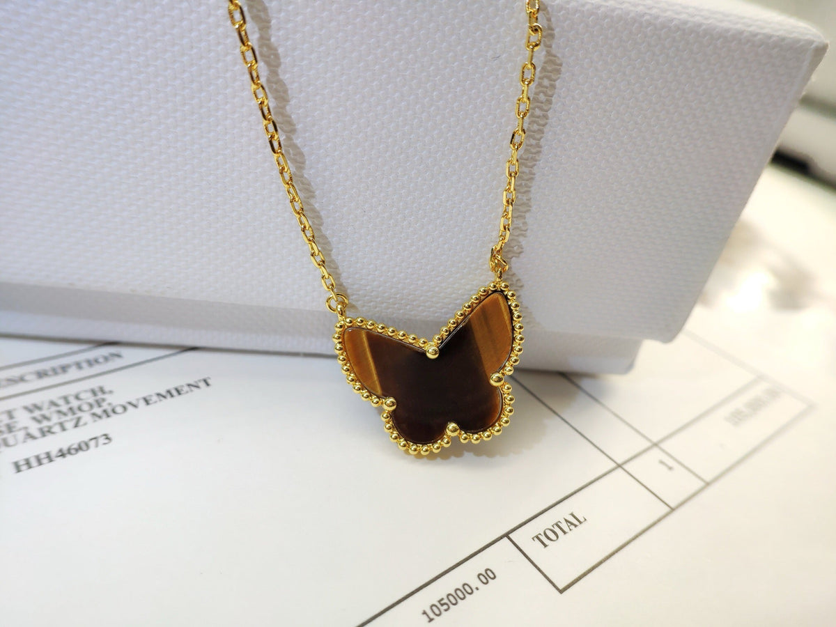 VCA TIGER__ EYE BUTTERFLY NECKLACE