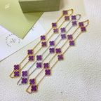 VCA CLOVER 10 MOTIFS PURPLE VIOLET NECKLACE