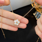 VCA LUCKY WHITE MOP PLUM BLOSSOM NECKLACE