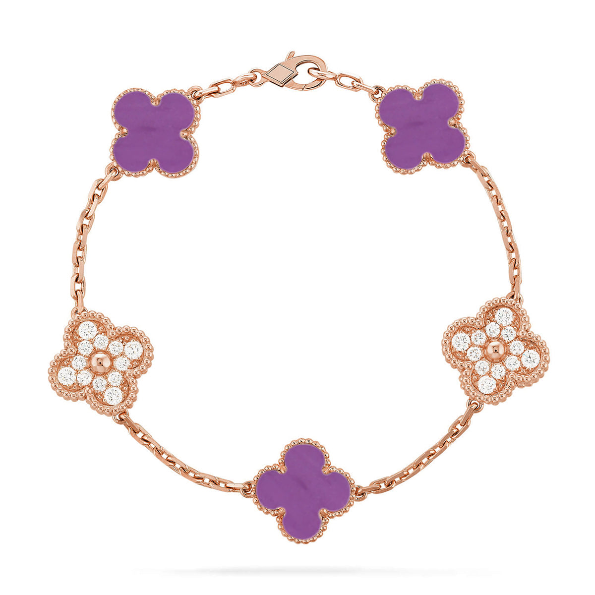 VCA CLOVER 5 MOTIF VIOLET BRACELET COLLECTION