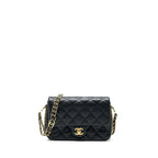 chanel-23c-mini-flap-bag-chain-grained-calfskin-black-copy Shoulder
