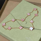 VCA CLOVER 10 MOTIFS PINK MOP NECKLACE