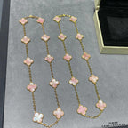 VCA CLOVER 10 MOTIFS PINK MOP NECKLACE