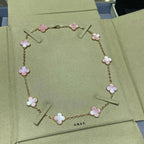 VCA CLOVER 10 MOTIFS PINK MOP NECKLACE