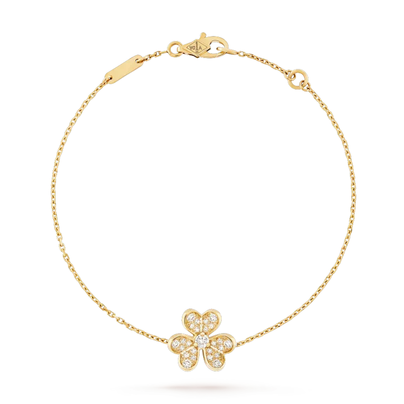 VCA FRIVOLE GOLD FLOWER DIAMOND BRACELET
