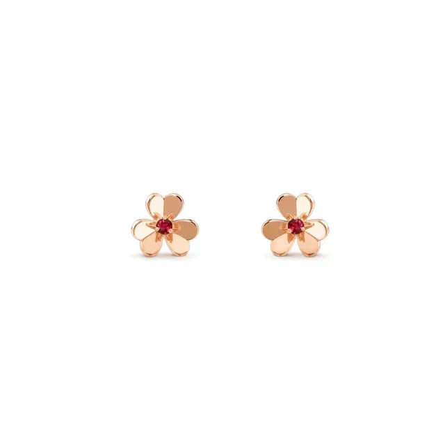 VCA FRIVOLE FLOWER PINK EARRINGS