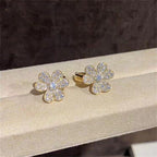 VCA FRIVOLE GOLD FLOWER DIAMOND EARRINGS