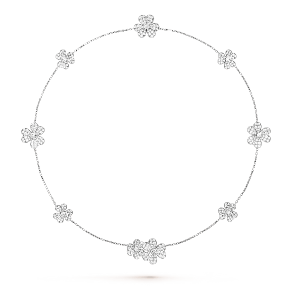 VCA FRIVOLE SILVER 9 FLOWERS NECKLACE