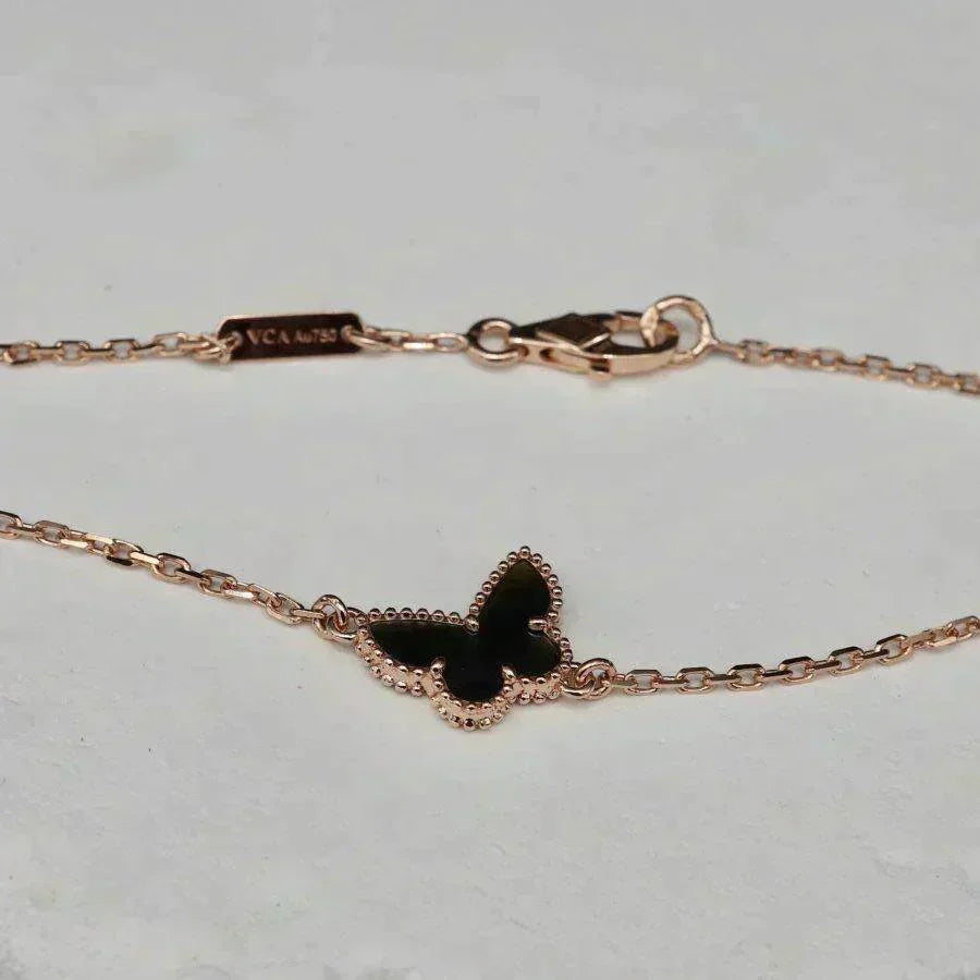 VCA BUTTERFLY ONYX BUTTERFLY BRACELET
