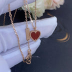 VCA SWEET CLOVER CARNELIAN HEART NECKLACE