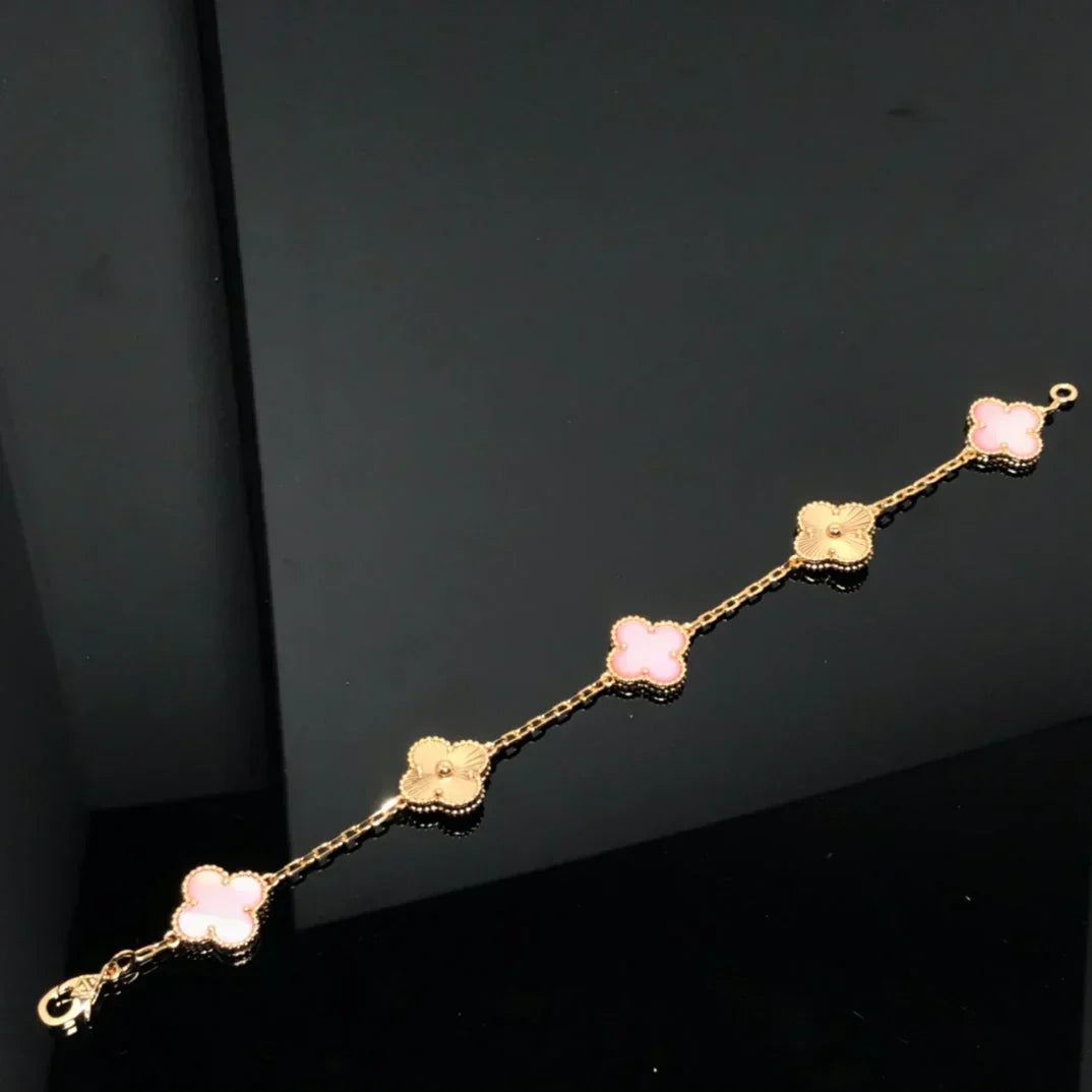 VCA CLOVER 5 MOTIFS PINK MOP BRACELET COLLECTION